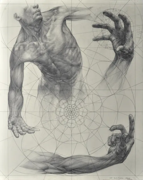             Drawing Parity Violation 1, 2018, 91x72.5cm, pencil on paper          