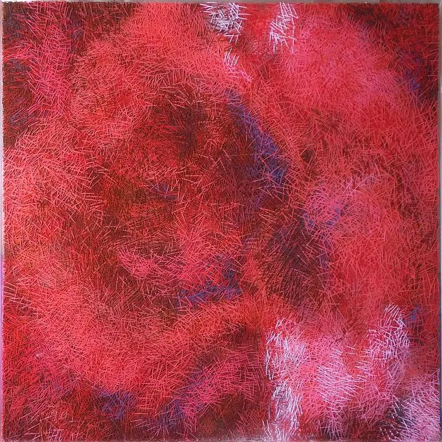             The work with acrylic resin surface 2014.07.14, 2014, 91x91x4cm, acrylic resin,
acrylic paint, alkyd paint          
