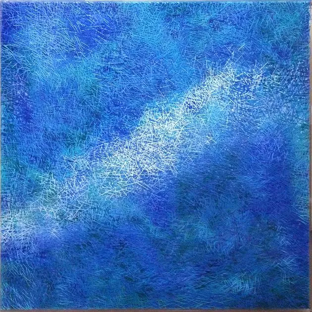             The work with acrylic resin surface 2014.09.23, 2014, 91x91x4cm, acrylic resin,
acrylic paint, alkyd paint          