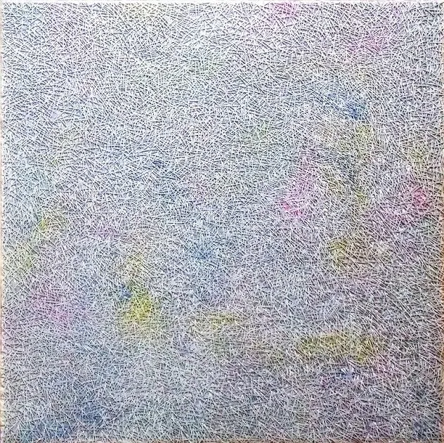             The work with acrylic resin surface 2014.10.03, 2014, 91x91x4cm, acrylic resin,
acrylic paint, alkyd paint          