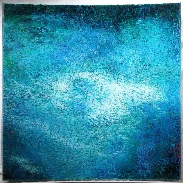             The Lake 2016.11.30., 2016, 91x91x7cm, acrylic resin, acrylic paint, alkyd paint          