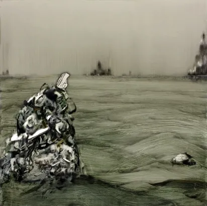             大海を知る Ⅱ, 2009, H80.8xW80.8cm, alkyd/oil on canvas          