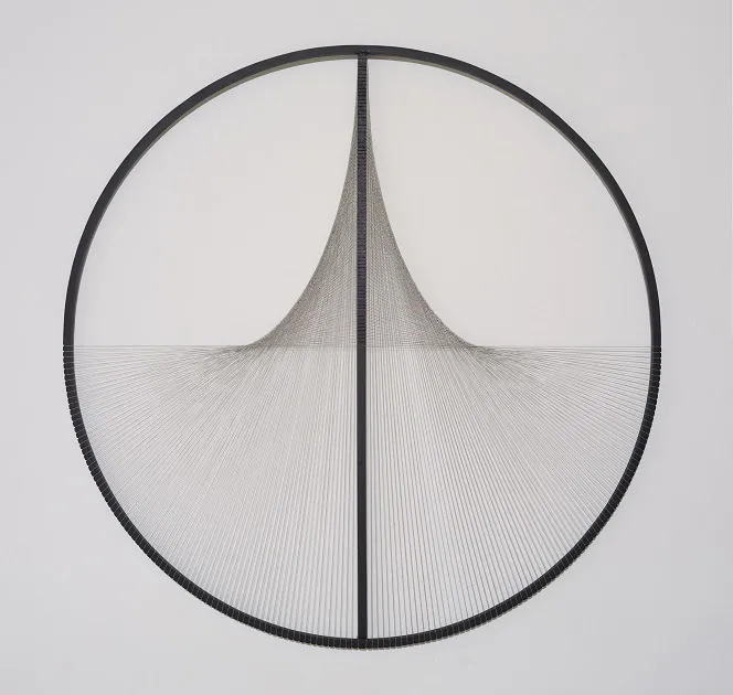             Night V, 2015, 114×114×1cm, metal, stainless steel threads          