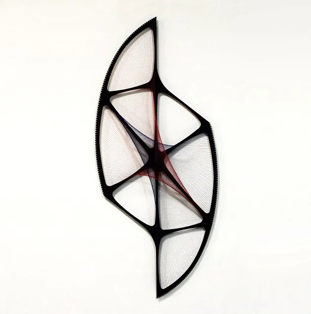             Night 6, 2016, 126×54×21cm, iron, cotton threads          