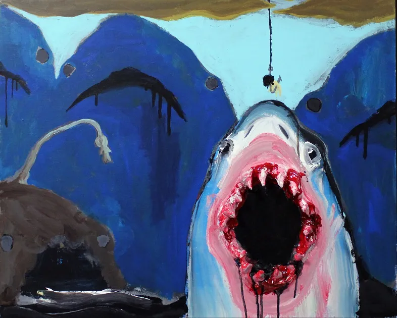             Fishing, 2014, 65.2×80.3cm, acrylic on canvas, panel          