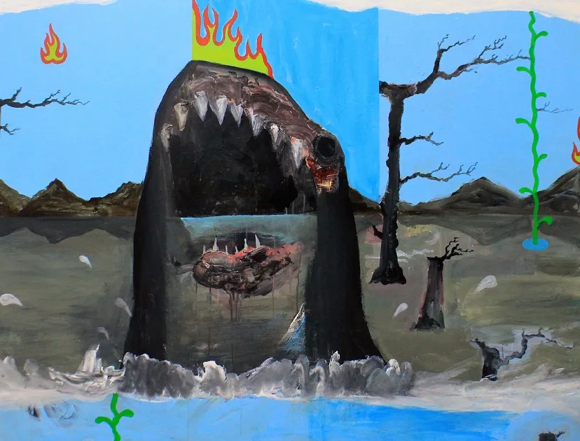             Big Fish, 2015, 112×145.5cm, acrylic on wooden panel          