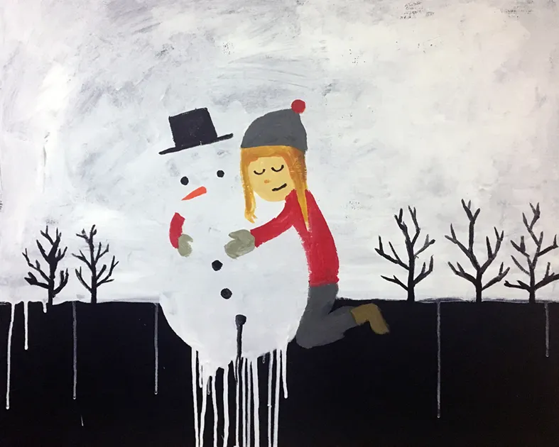             Snowman, 2016, 72.7x91cm, acrylic on canvas          